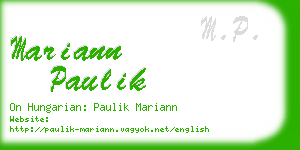mariann paulik business card